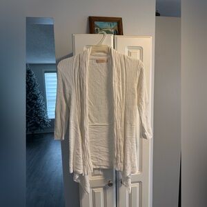 Women's White Open-Front Cardigan
